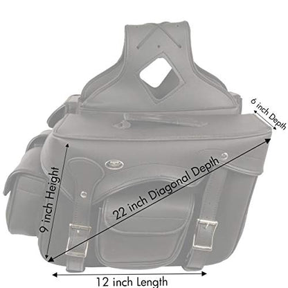 Milwaukee Leather PVC 2-Strap Throw-Over Easy Zip off and off Motorcycle Saddlebags - Medium - color: SH66602-BLACK, size: Medium
