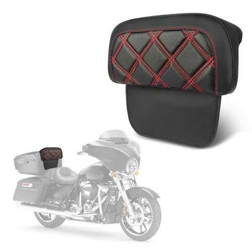 Goldfire Rear Trunk Backrest Pad Razor Chopped Backrest Pad Tour Pack Backrest Pad Fit for Harley Touring Models 2014-2025 Road King Street Glide Electra Glide, Red Diamond - color: Red