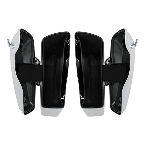 HR3 Brilliant Silver Pearl Hard Saddlebags Compatible with 2015 Electra Glide Ultra Classic FLHTCU (Replace for OEM) Fit for 2014-2023 Harley Touring Models - color: Brilliant Silver Pearl