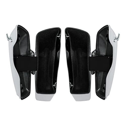 HR3 Brilliant Silver Pearl Hard Saddlebags Compatible with 2015 Electra Glide Ultra Classic FLHTCU (Replace for OEM) Fit for 2014-2023 Harley Touring Models - color: Brilliant Silver Pearl