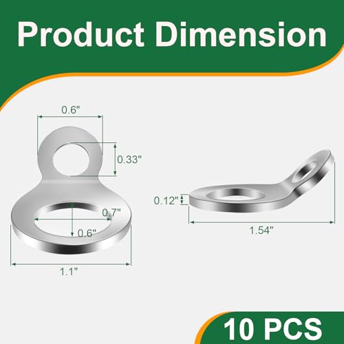 CZC AUTO Stainless Steel Tie Down Anchors Hooks 10 Pack, Tie Down Strap Rings, Suitable for Tie Down Attachment Points of Truck, Camper, Trailer, Truck Bed, Motorcycle, Dirtbike, Silver - color: Silver