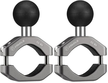 FANAUE Handlebar Clamp Mount U-Bolt Base with B Size 1" Ball for 0.85" to 1.14" Diameter Rail, Compatible with RAM Mounts B Size Double Socket Arm & Motorcycle Phone Mount (Pack of 2) - size: CC-05X (Pack of 2)