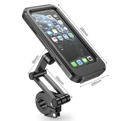 Waterproof Motorcycle Bike Mobile Phone Holder Magnetic Universal Bicycle GPS 360 Swivel Adjustable Motorcycle Cellphone Holde (Black) - color: black