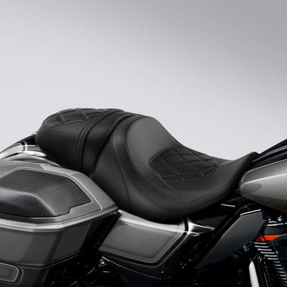 C.C. RIDER Low-Profile Rider&Passenger Seat Fit for Harley Touring 2023-2025 CVO Street Glide FLHXSE CVO Road Glide FLTRXSE 2024-2025 Street Glide FLHX Road Glide FLTRX FLTRXSTSE - size: 02# Black
