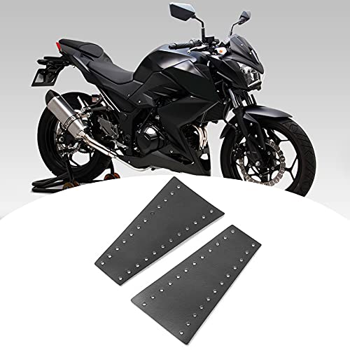 Qiilu Black Leather Motorcycle Brake Clutch Covers, 2pcs Motorcycle Lever Covers 15-18MM/0.59-0.71in Fringe Fit for/