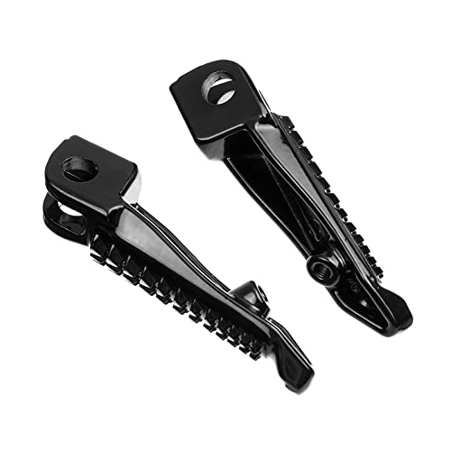 Motorcycle Front Foot Pegs/Footrests/Pedals for kawasaki ZX6R ZX10R 650R EX650 Z750 Z750S Z1000 ER-6N ER-6F ER6 (Bright black) - color: Bright Black