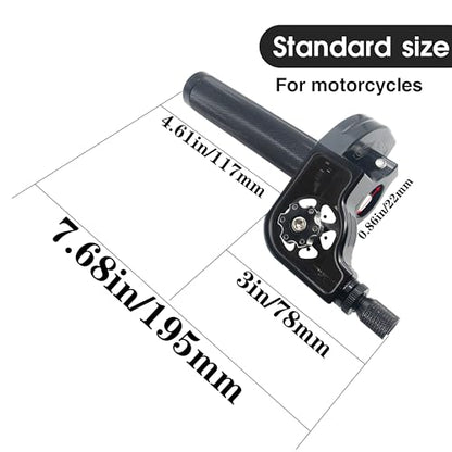 Motorcycle Throttle Grip 7/8" 22mm CNC Aluminum Quick Twister with Throttle Cable for KLX CR CRF EXC XR CRF50 CRF230 50 110 125 230 250 Dirt Pit Bike Motocross Motorbike Quad ATV - color: Black