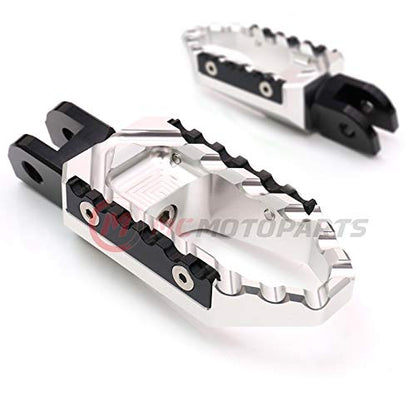 MC MOTOPARTS Silver Front Wide CNC Touring Foot Pegs Compatible with MT-07 MT-09 Tracer 13-18 YZF R3 15-18 MT-10 16-19 - color: Silver, size: No Extension