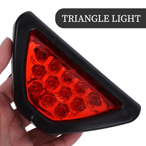 Healeved LED Triangle Rear Brake Lamp Set for Cars, Universal Red Vehicle Warning Safety Light with Flashing Strobe Function, Anti-collision Tail Light for Enhanced Road Safety