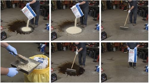 (36 lbs) - Premium Liquid Absorbent Bags Montmorillonite Clay Absorbs Oil, Grease, Hydraulic Oil, & Other Liquid Spills - size: 36 Pounds