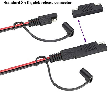 SAE Cigarette Lighter Battery Cable,16AWG 12V Cigarette Lighter Female Plug to SAE 2 Pin Quick Release Disconnect Connector Plug Adapter Extension Charging Cable with Switch(2.4m/7.8ft-F) - color: 2.4m-Female-Switch