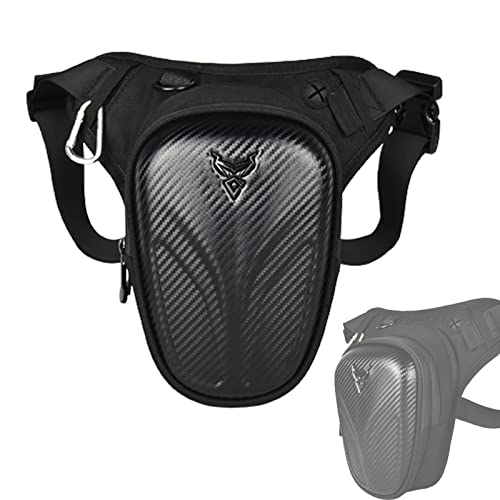 Motorcycle Leg Bag Waterproof Riding Waist Bag Messenger Bag Outdoor Casual Equipment PU+EVA Composite Shell Bag - color: Black