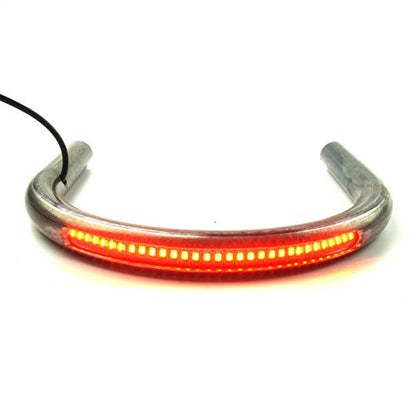 230mm 9.06 inch Width Retro Motorcycle Cafe Racer Seat Frame Hoop Brat Loop with LED Strip Brake Light Turn Singal Tail Light - size: 7/8 inch Tube/Flat Loop/Width 9.06 in