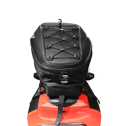 MZS Motorcycle Tail Bag, 38L Expandable Dual Use Helmet Bag Luggage Storage Backpack with Waterproof Rain Cover - Multifunctional Motorbike Rear Seat Bag Accessories - size: 38L