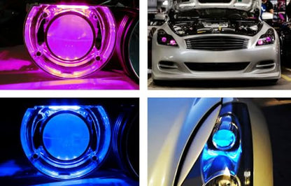 iJDMTOY RGB Multi-Color 3-SMD-5050 LED Accent Ambient Lighting Ribbons w/Adjustable Setting Compatible with Car Motorcycle Projector Demon Eyes Retrofit - style: RGB