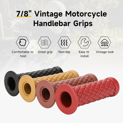 HIAORS 7/8" Motorcycle Handlebar Grips Compatible with CRF50 CRF70 XR50 XR70 XR100 TTR125 PW80 YZ85 KX65 KX110 SSR 110 Apollo Thumpstar 50cc 70cc 110cc 125cc Pirt Dirt Bike Parts with Cruise Assist - color: Classical Black