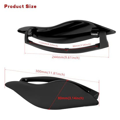 Air Deflector Kit,Side Wings Air Deflectors, Fairing Side Wing Windshield, Black Adjustable Wind Deflectors Compatible for Harley Electra Glide Street Glide Tri Glide Ultra Limited 2014-2024