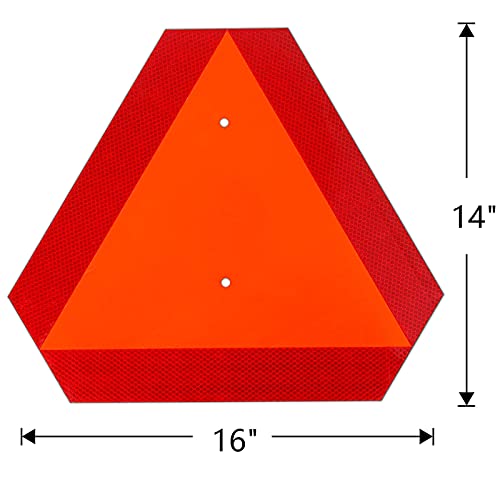 3 Pack Slow Moving Vehicle Sign,14"x16" Slow Moving Vehicle Triangle,Plastic Safety Sign Reflective for Golf Cart Tractor UTV,Up to 7 Years Outdoor Weatherproof - style: 3pcs Plastic