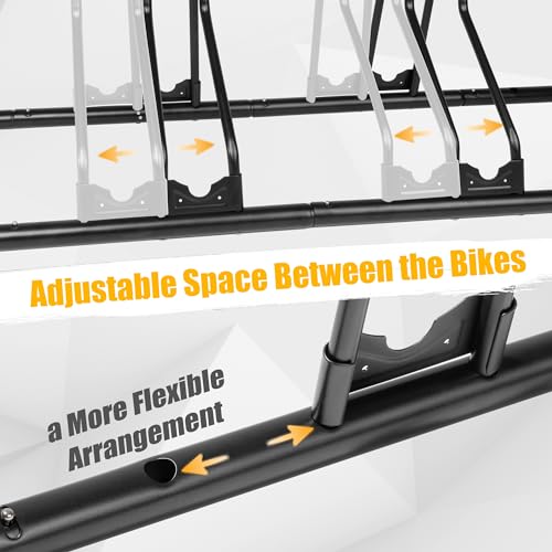 CyclingDeal Bicycle Floor Parking Rack Stand - for Mountain MTB Road Bike - Indoor Home Garage Storage - Adjustable for 3 Fat Bikes - size: 3 Bikes, style: Adjustable for Fat Bike