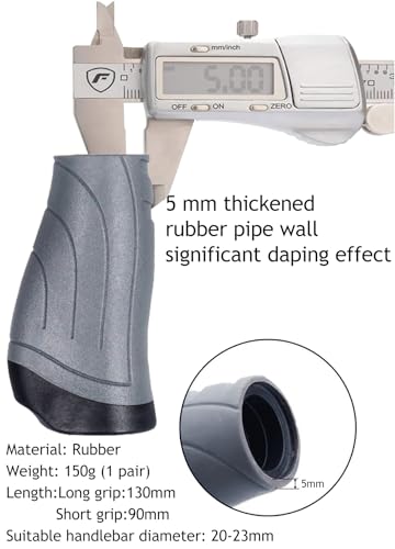 TOPCABIN Bike Grips 2PCS 90mm Length Bike Handlebar Grips Short Mini Bicycle Handlebar Grips Two-Color Rubber Ergonomic Design - color: PVC Grey(90mm+130mm)