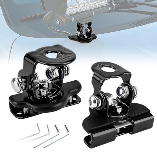 LED Light Bar Mounting Brackets, Universal Iron No-Drill Adjustable Ditch Light Mounts for SUV Truck Off Road Pod Light Clamp, 2PCS