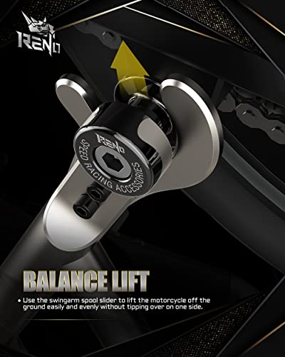 RENO SP1-M8 Aluminum Motorcycle Swingarm Spools Slider PRO, Universal 8MM Compatible with GSXR600 GSXR750 GSXR1000 GSX1300R GSX750F CBR1000RR CBR600RR (Black, 2 Pcs) - color: Aluminum (smooth), size: 8MM