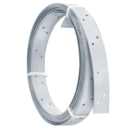 20 ft Perforated Strap Tie Brace, 1-1/4" Width Steel Coiled Strapping, 17 Gauge