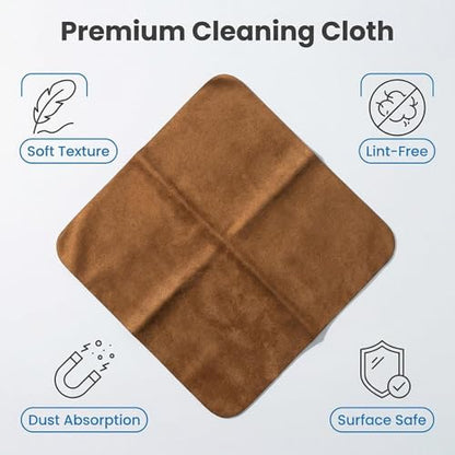 10 Pack Microfiber Chamois Cleaning Cloths, Safety &Scratch-Free Lens Cleaning, Premium Lint-Free Lens Cloth for Glasses, Phone Screen, Camera Lens, Car Screen &Mirror, VR/AR Headset, Reusable, Coffee - color: Coffee