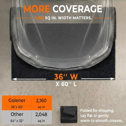 Golener Oil Spill Mat - 36”x60” Garage Floor Mat, Absorbent Oil Pad, Premium Maintenance Mat, Waterproof, Contain Liquid, Protect Floor from Spill & Stain, Reusable, Washable, Durable, Black/Orange - size: 3' x 5' (Rectangular)