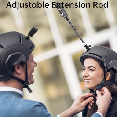 Action Camera Motorcycle Mount Bundle Compatible with Insta360 X5, X4, X3, X2, GO 3S, GoPro Hero 13/12/11, DJI Osmo Action 5 Pro - Heavy-Duty Handlebar Clamp & Helmet Extension Arm Kit