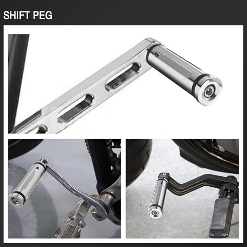 Motorcycle Extended Shifter Peg Toe Foot Shift Peg for Harley Softail Sportster Dyna Touring Road King Street Glide Road Glide Fat Bob (Chrome) - color: Chrome