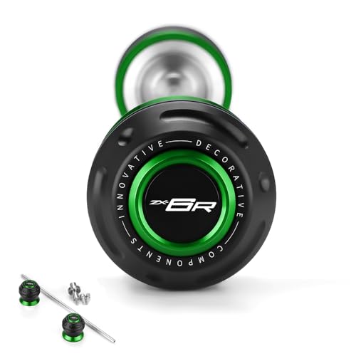 Motorcycle Rear Wheel Axle Fork Slider Crash Protector Compatible With K.awasaki Ninja ZX6R 2024 2025 2026 | ZX-6R ZX636 ZX 6R 636 Accessories (Green) - color: green