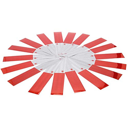 Reflective Tape, 2" × 12" × 20/30 Pack Red/White Self-Adhesive Outdoor Waterproof Safety Caution Warning Reflective Tape Trailer Reflector for Cars, Trucks, Trailers, Boats, Road Signs (20)