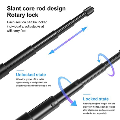 Andoer Bike Selfie Stick Handlebar Mount, Motorcycle Bike Selfie Stick Handlebar Mount Camera Bracket 27.9cm-113.5cm Adjustable Length with 1/4 Inch Screw Replacement for INSTA360 X2/X3