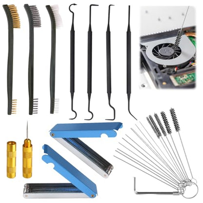 11 Pack Carb Cleaning Kit, Torch Tip Dirt Removal Set for Jets Nozzles Orifices, Throttle Body Tools for Chainsaw Motorcycle ATV Carb Welding Stove Shower Head Maintenance - style: 36 Needles & 8 Brushes & Wrench & 5 Picks