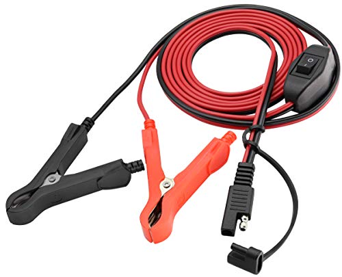 SAE Extension Cable 16 AWG Wire Harness SAE to Battery Alligator Crocodile Clip12V DC Extension Cord with Switch Quick Connect/Disconnect Snap Action Cable(2.4m/7.8ft-Fuseless Box) - color: Fuseless box