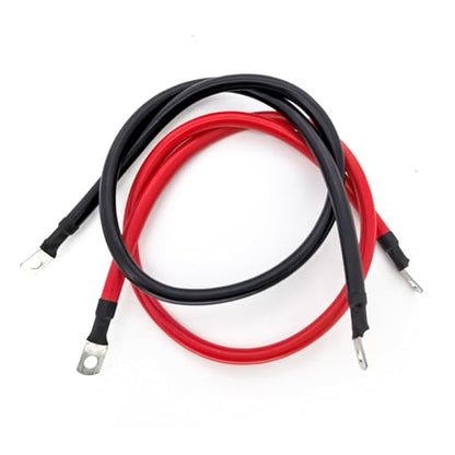 6 AWG Battery Cable 3FT 6 Gauge Pure Copper Battery Inverter Cables with 5/16 in Lugs Both Ends Power Inverter Wire Set for Automotive Solar Power Inverter Marine Boat RV Car Motorcycle (3FT) - size: 3 FT