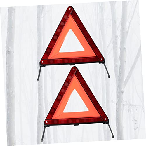 OUNONA 2pcs Safety Triangle Warning Signs Emergency Roadside Kit Vehicle Decals for Car SUV Truck - size: 43.5X37cm