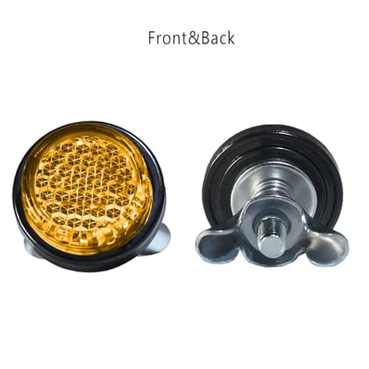 Amber Reflector Motorcycle License Plate Bolts and Nuts - color: Amber