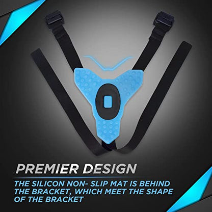 Action Pro™ Motorcycle Helmet Chin Strap Mount Compatible with GoPro Hero 12, 11, 10, 9, 8, 7, (2018), 6, Hero Black, Insta 360, Session, Xiaomi Yi, SJCAM (Blue) - color: Blue 2.0