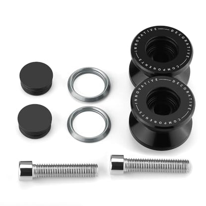 8mm CNC Aluminum Motorcycle Swingarm Spools Sliders Rear Stand Frame Sliders Compatible With Ninja 500 ABS/ABS SE/ABS KRT Edition 2026 2025 2024 Ninja500 Ninja 500 Accessories (Gray) - color: gray