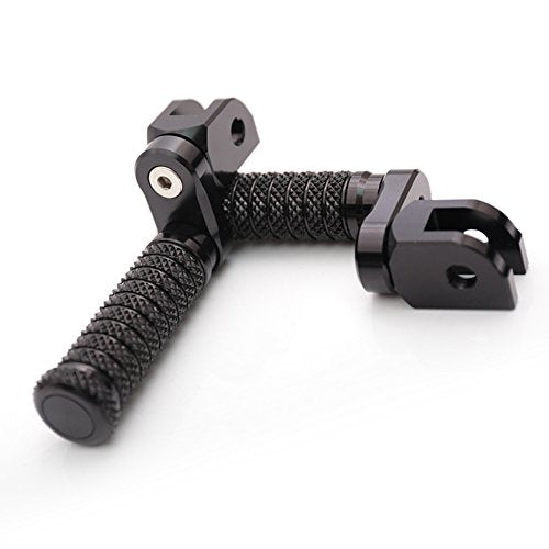 MC MOTOPARTS POLE Black CNC 25mm Extension Riser Front Foot Pegs Compatible with YZF R3 2015-2017 - color: Black, size: 25 mm Extension