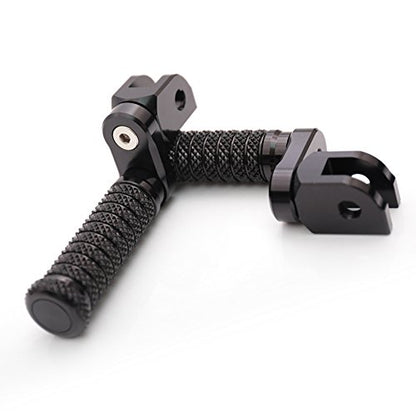 MC MOTOPARTS POLE Black CNC 25mm Extension Riser Front Foot Pegs Compatible with YZF R3 2015-2017 - color: Black, size: 25 mm Extension