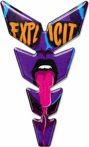 Moto Decals 3D Motorcycle Tank Pad Protector, Universal Gas Tank Scratch Protection Sticker for Sport Bikes, Made in USA, Premium Polyurethane, 8.7x5.5 in (220x150 mm) - color: v6