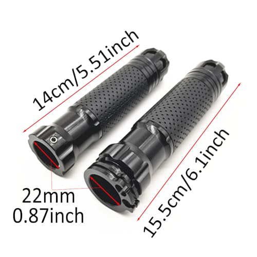 Riloer Motorcycle Handlebar, Non-Slip Hand Grips, Compatible with Motorcycles with 7/8 inch (22MM) Handlebars, 2 PC - color: Black