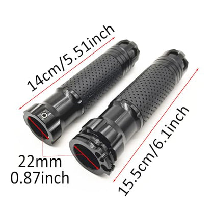 Riloer Motorcycle Handlebar, Non-Slip Hand Grips, Compatible with Motorcycles with 7/8 inch (22MM) Handlebars, 2 PC - color: Black