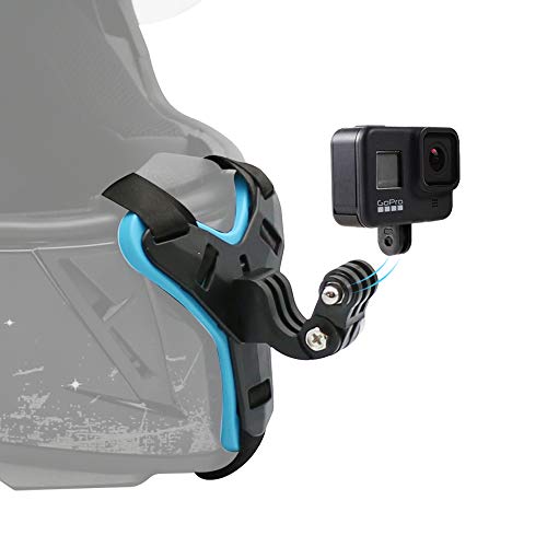 Motorcycle Helmet Chin Strap Mount for GoPro Hero 13/12/11/10/9/8/7/(2018)/6/5 Black,DJI Osmo Action 5 pro/4/3/2,Insta360 ONE R,AKASO/Campark/YI and More - color: Helmet Chin Strap Mount