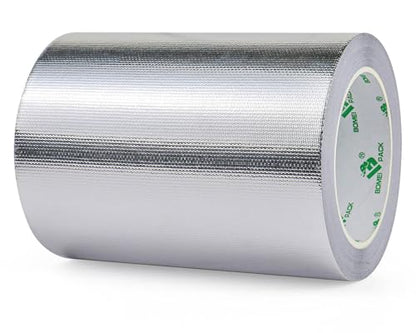 BOMEI PACK Adhesive Aluminum Foil Heat Shield Tape 1 Pack 6inch x 66ft,Barrier Fiberglass Thermal Insulation Reflective Material High Temp Protectionn - size: 6in*66ft
