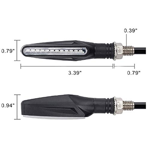 Motorcycle Blinkers Indicator Turn Signal Amber Flowing Sequential Universal Lamp (Pack of 2) - size: 2pcs plastic casing 335 blinkers
