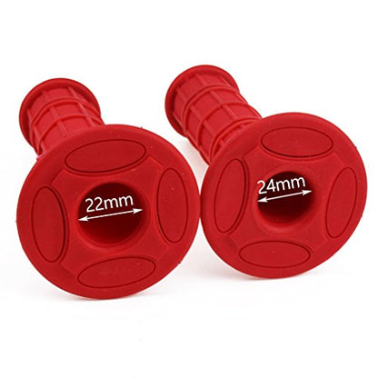 HIAORS 22mm 7/8" Universal Motorcycle Rubber Handlebar Grips Compatible with KLX SDG XR CRF 70cc 50cc PW 80 KLX110 SDG SSR YZF WRF KXF TTR RMZ Motocross Dirt Pit Bike Red Parts - color: Red